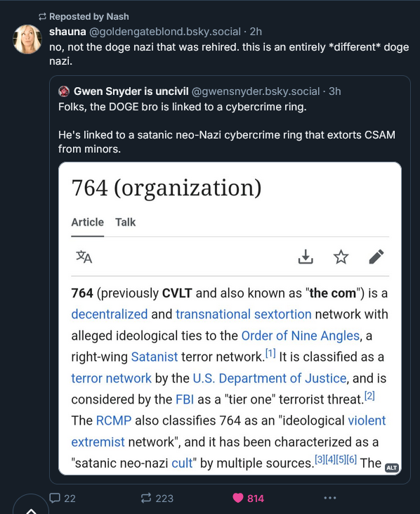 Doge Bro is linked to a satanic neo-nazi sextortion cult.png