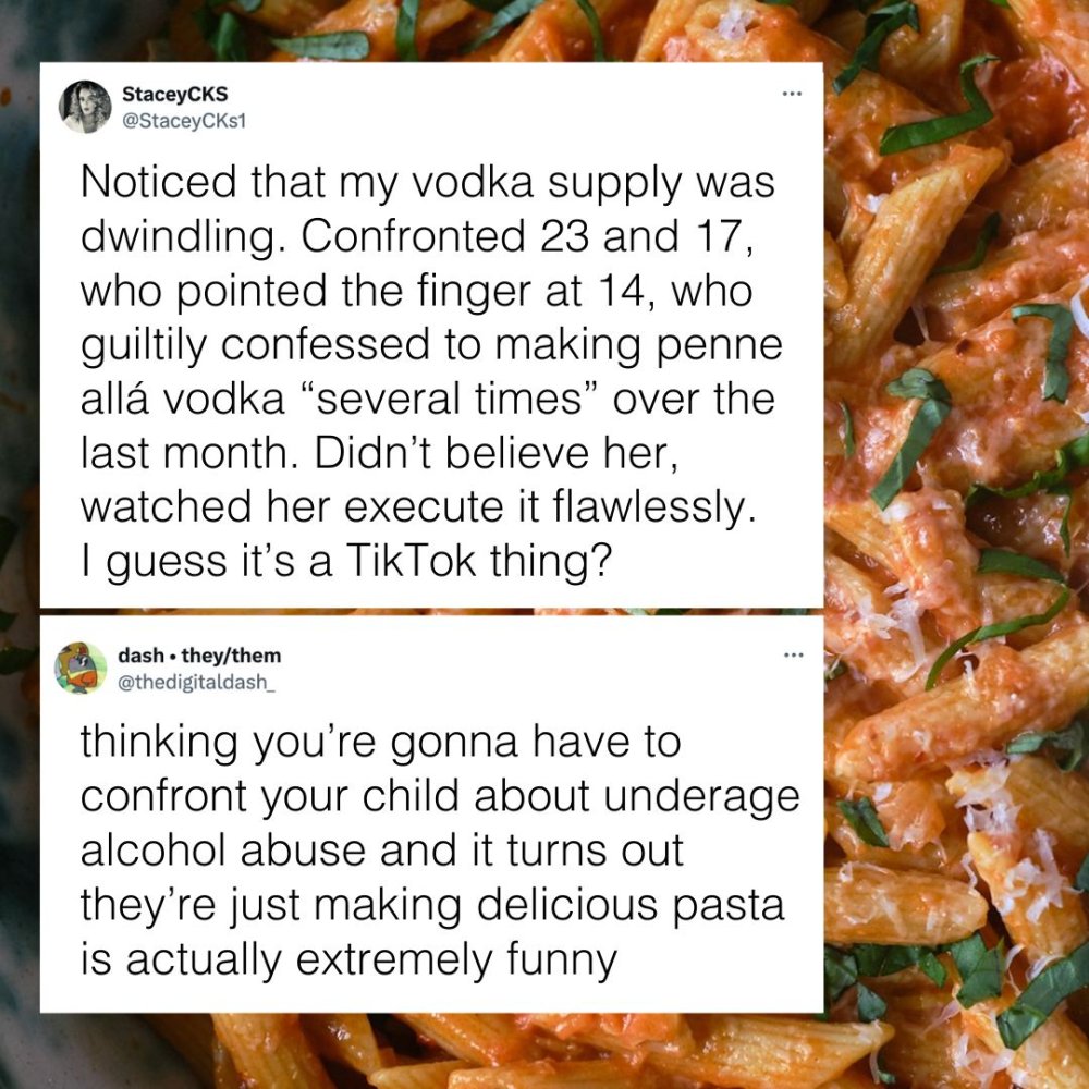 Teen secretly making penne ala vodka.jpg