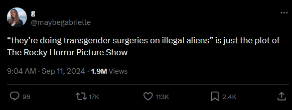 Trangsgender surgeries on illegal aliens is the plot to Rocky Horror.png